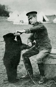 Harry Colebourn and and original Winnie the Pooh, before being seen by AA Milne and his son Christopher Robin at London Zoo.