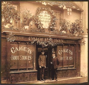 Father Frederick is reunited with his son outside his Peach Street shop in Wokingham. Son Henry served throughout the full course of the war