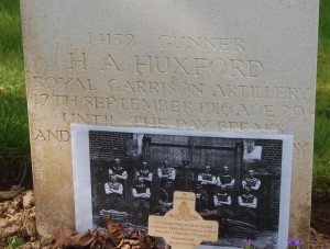 Uncle Harry Huxford's grave at heilly station cemetery