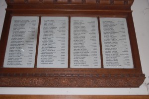 A named tablet is placed inside of All Saints church 