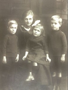 Minnie Churcher with three of her children who lost their father from the bombing.