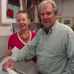 Nicholson Grand Daughter, Jenny Woodhouse will be meeting her cousin Victor for the first time. Photo here with partner David Moore, both are artists in St Ives Cornwall. 