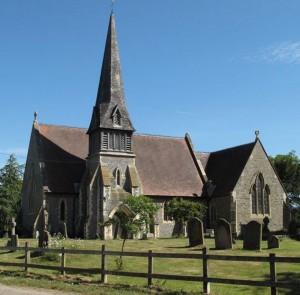 The picture perfect St James' church of Barkham in Berkshire