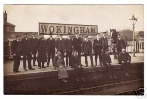 Wokingham Station. Staff plus horse. Photo: Goatley Collection