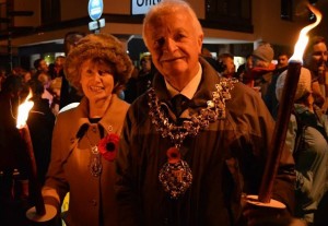 Every year, Wokingham's Mayor leads the candlelit procession to the Cantley Fields bonfire